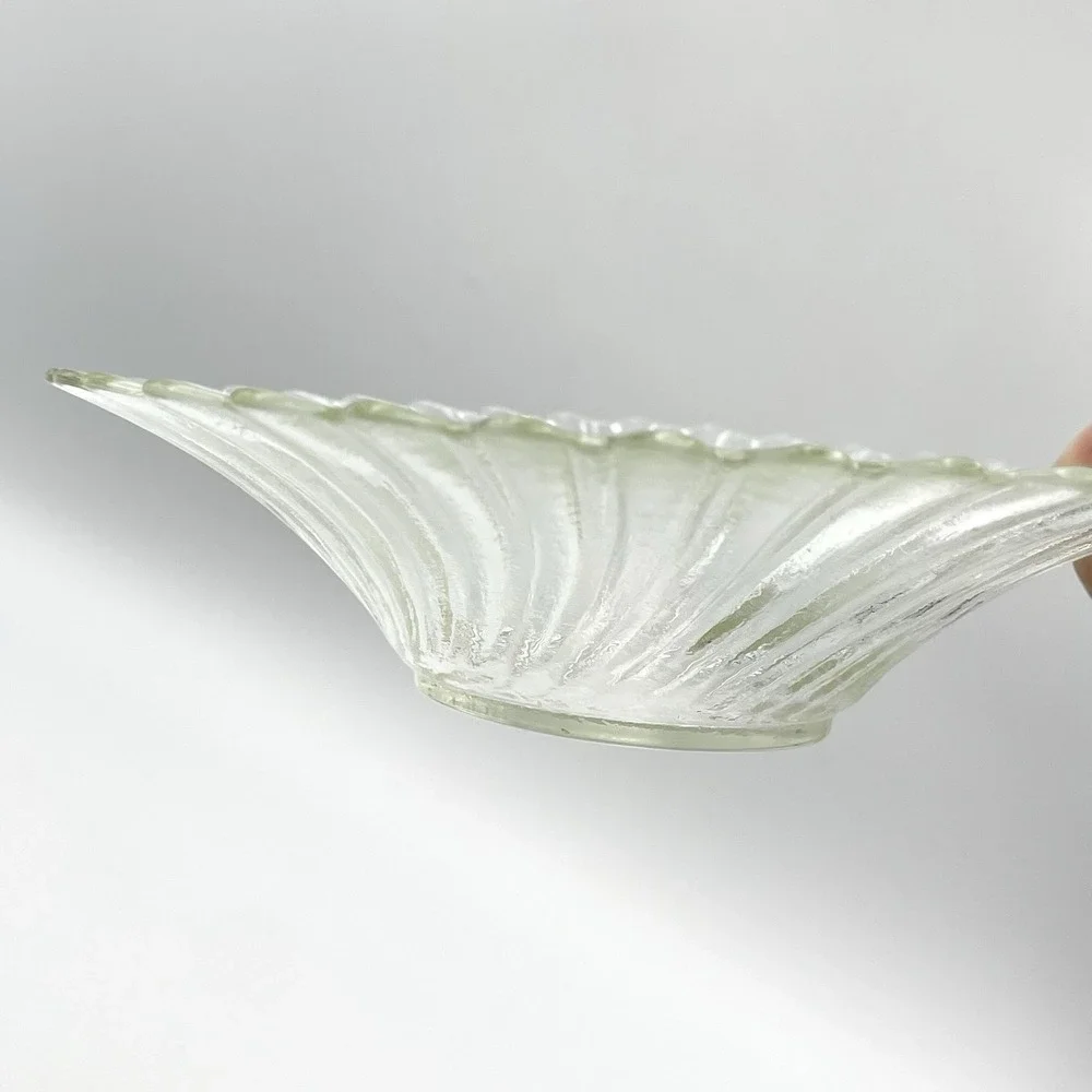Vintage‎ Clear Swirl Glass Votive Candle Holders Set of 2 5.75
